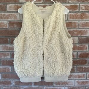 MICHAEL Michael Kors Furry Cream Vest Large